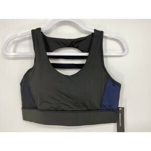 BCBGMAXAZRIA Black Perry Blue Sports Bra NEW Large